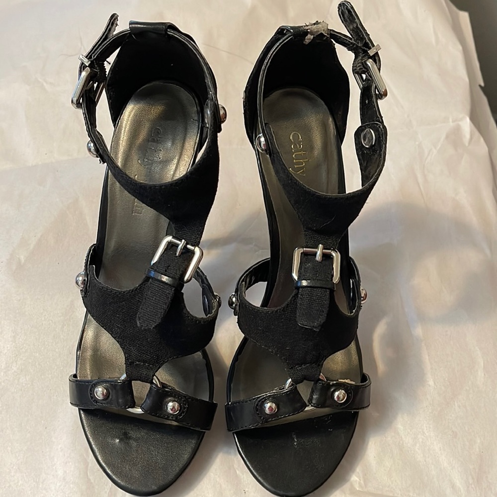 Cathy Jean stiletto black sandals